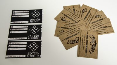 Diseño de unas tarjetas de visita - estudio de diseño gráfico en Alicante