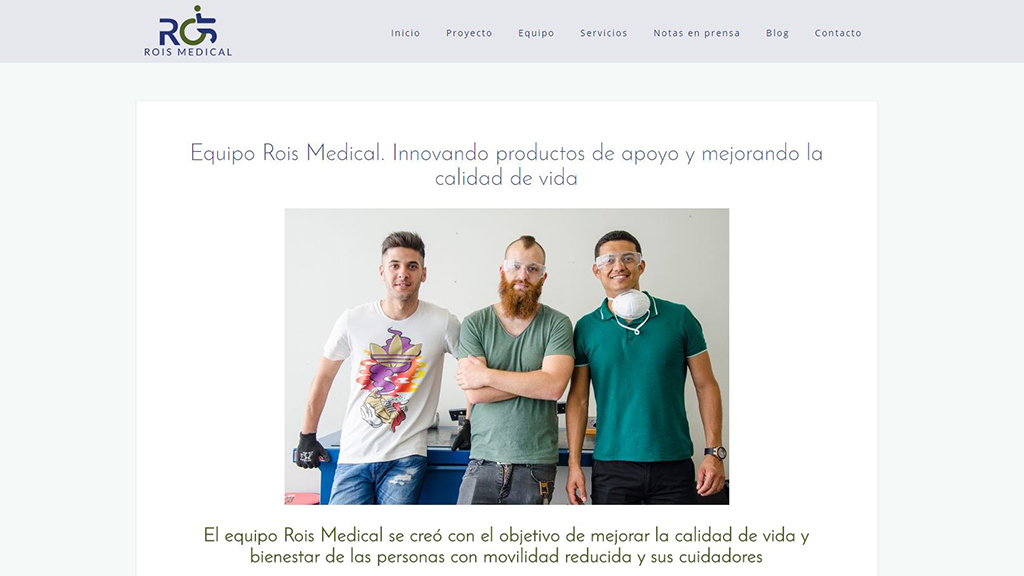 Creación de contenidos web y diseño web corporativa en Elx para Rois Medical