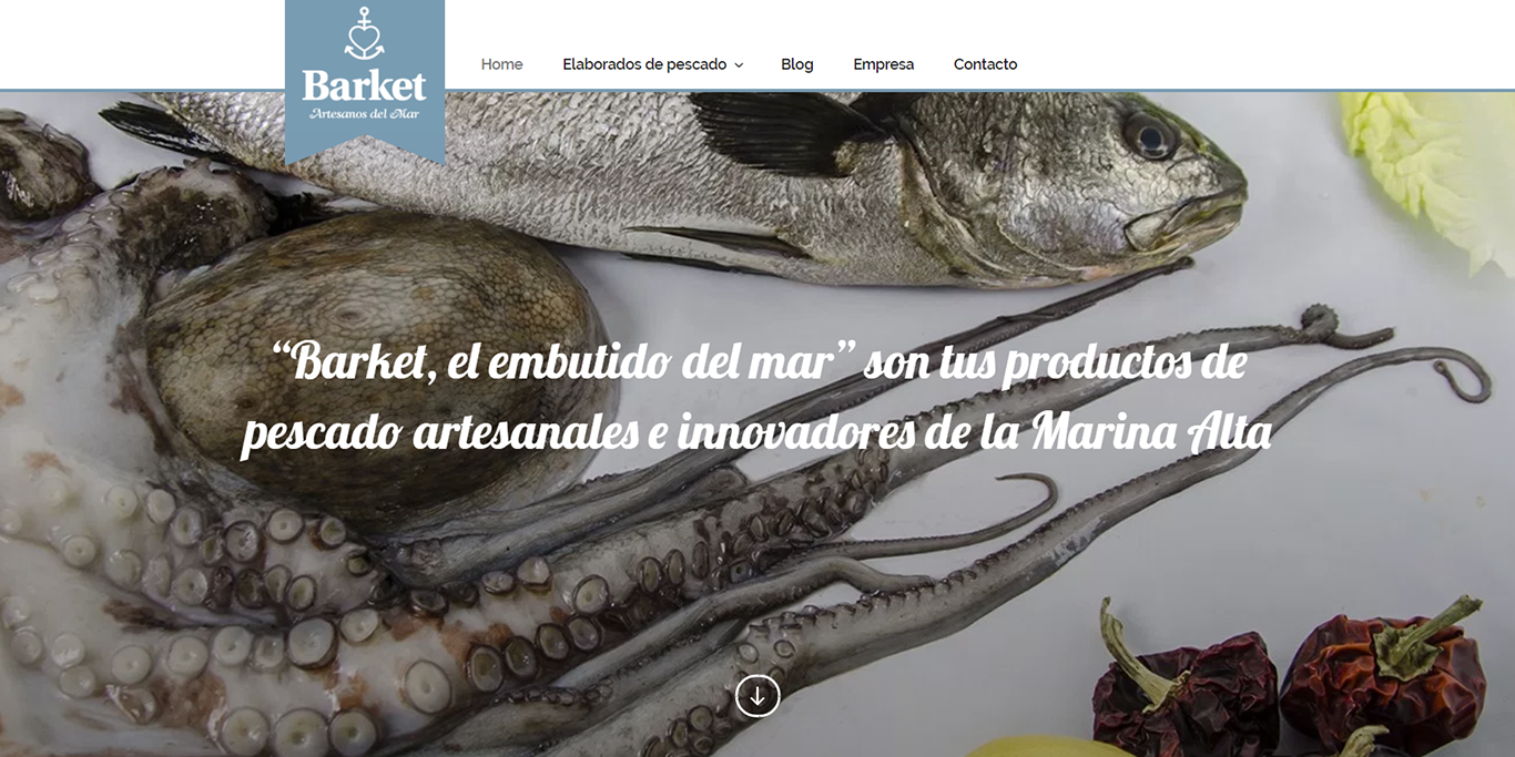 Disseny web corporativa en la Marina Alta per a AMMA – “Barket, l'embotit del mar”