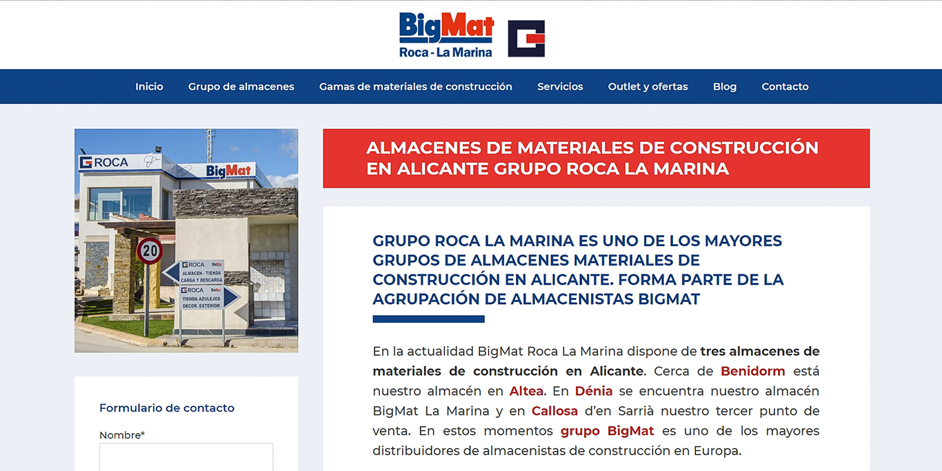 Diseño web para BigMat Roca – La Marina