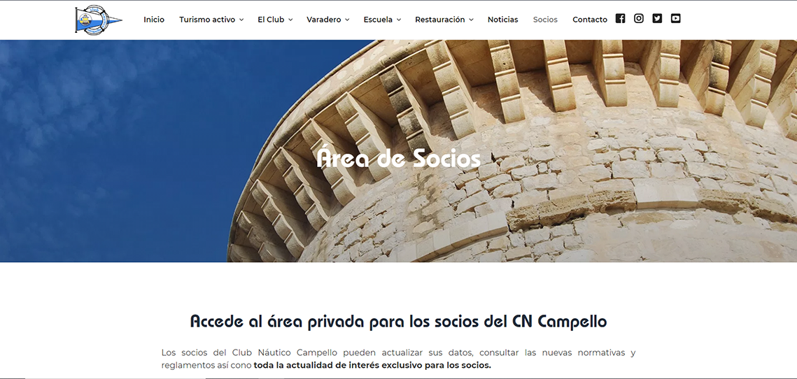 Diseño web para Club Náutico de El Campello