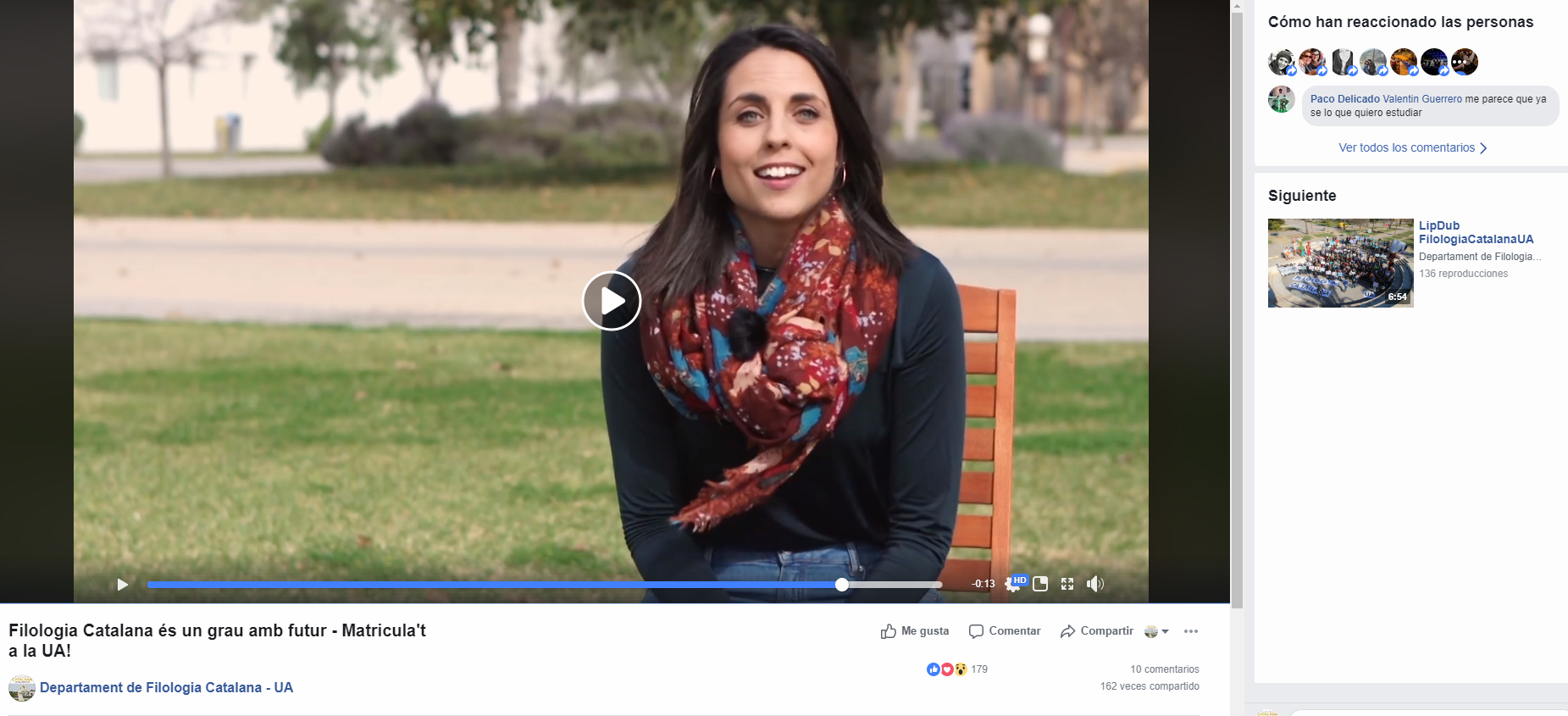 Campagne pour Philologie Catalane de l'Université d'Alicante