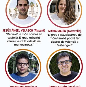 Flyer de la campaña publicitaria para universidad - Filología Catalana UA y UV