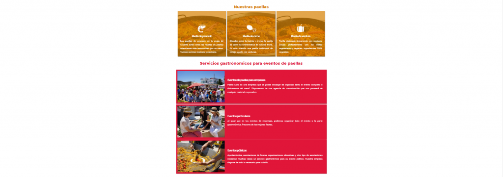 Diseño web para marca de paellas valencianas