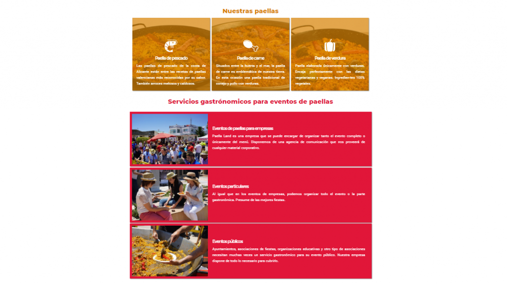 Diseño web para marca de paellas valencianas