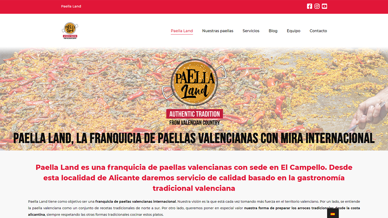 Diseño web para marca de paellas valencianas