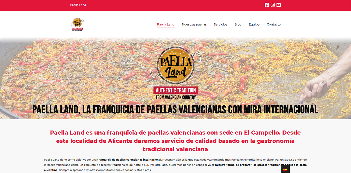 Disseny web per a marca de paelles valencianes