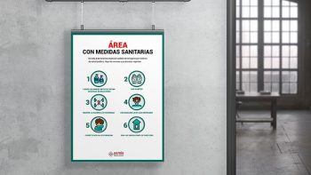Cartel de Área con medidas sanitarias - Sàrsia Publicitat