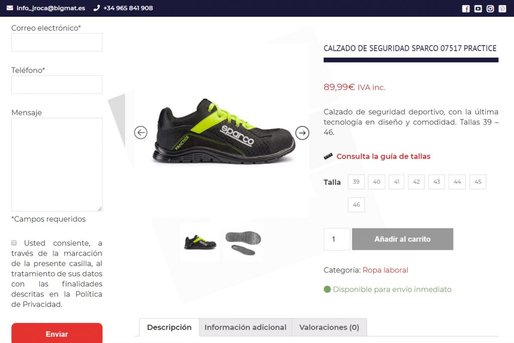 Diseño de tienda online para BigMat Roca La Marina - Sàrsia