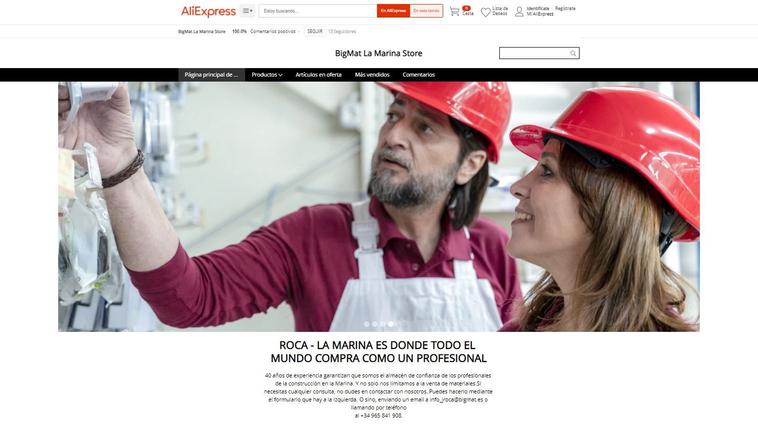 Creación de tienda en Amazon y AliExpress para almacén de construcción de Alicante