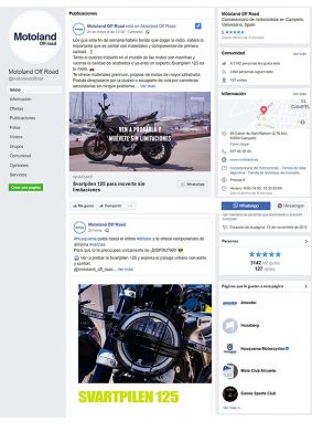 Gestión de redes sociales para concesionario de Motos - Sàrsia Publicitat